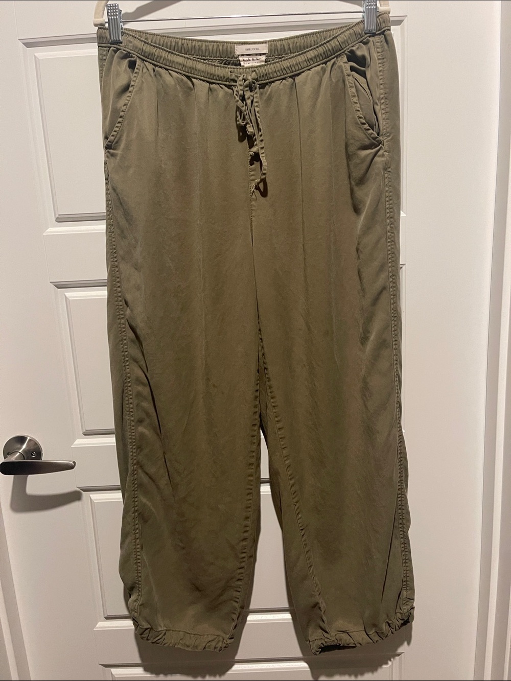 Women’s Olive Green Drawstring Casual Pants